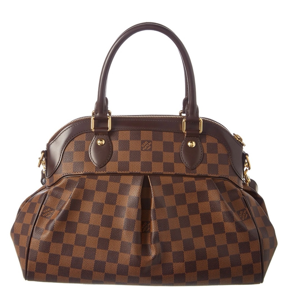 Louis Vuitton Brown Damier Satchel with Leather Handles